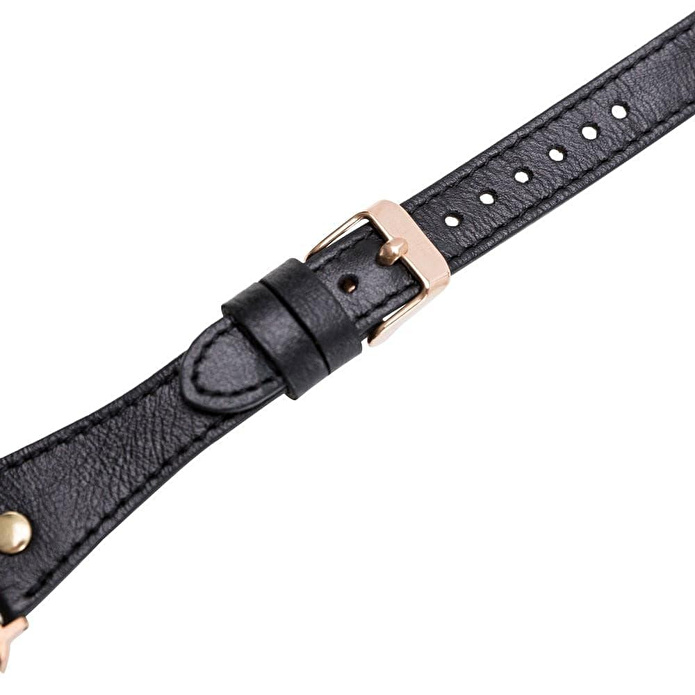 Bloominbag Alpine Double Tour Noir Black Hakiki Deri Apple Watch Kordonu - 44/45/46/49mm