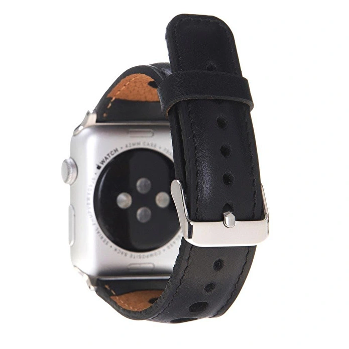 Bloominbag Alpine Noir Black Hakiki Deri Apple Watch Kordonu - 44/45/46/49mm
