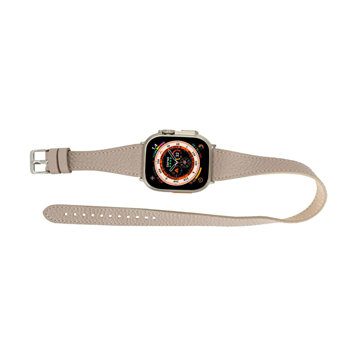 Bloominbag Alpine Slim Double Tour Dune Brown Hakiki Deri Apple Watch Kordonu - 44/45/46/49mm