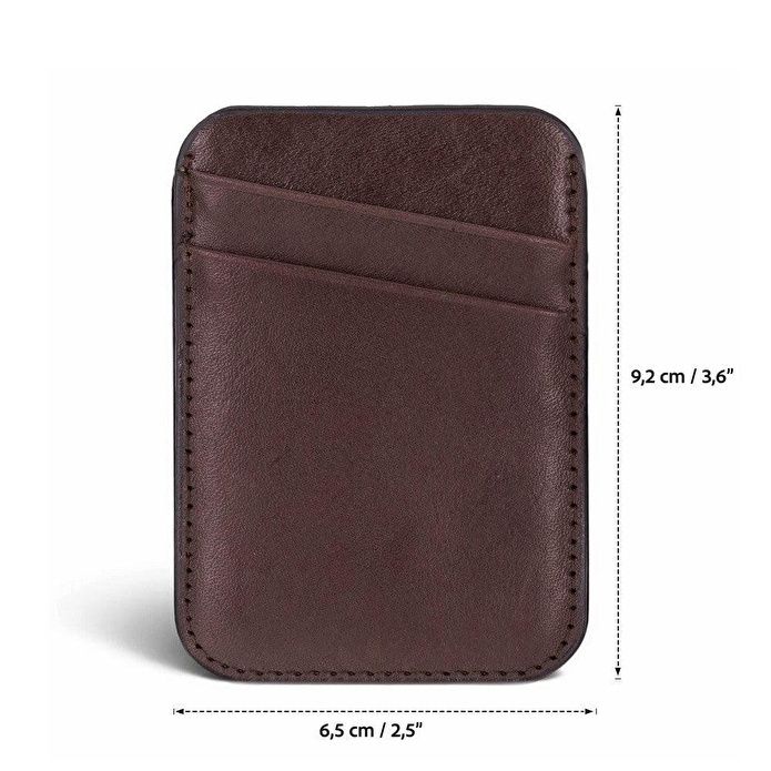 Bloominbag Linea Fit Cc Deep Espresso Leather Magsafe Card Holder