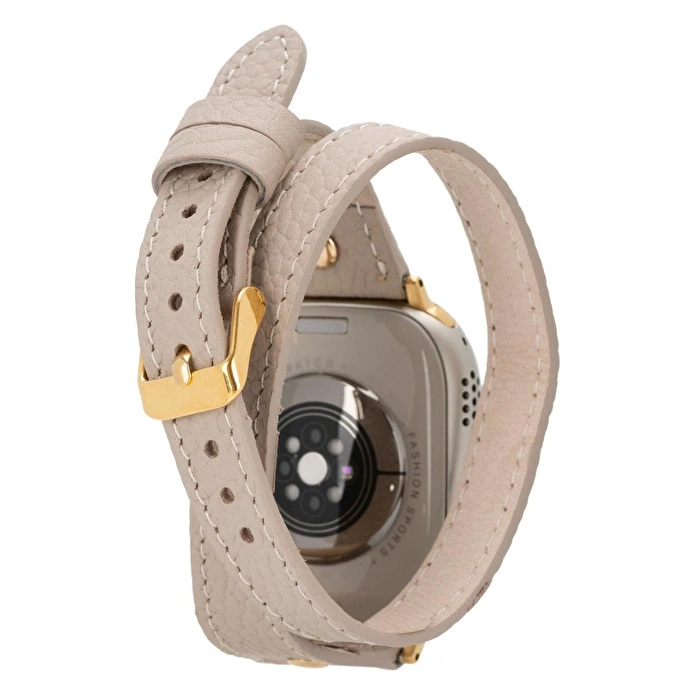 Bloominbag Alpine Double Tour Dune Brown Hakiki Deri Apple Watch Kordonu - 44/45/46/49mm