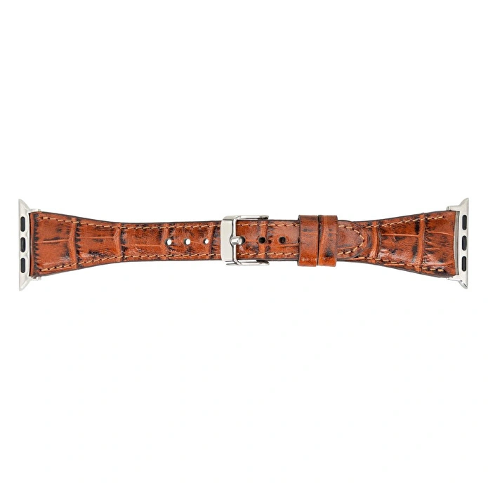 Bloominbag Bloomband Signature Croc Brown Leather Apple Watch Band - 44/45/46/49mm