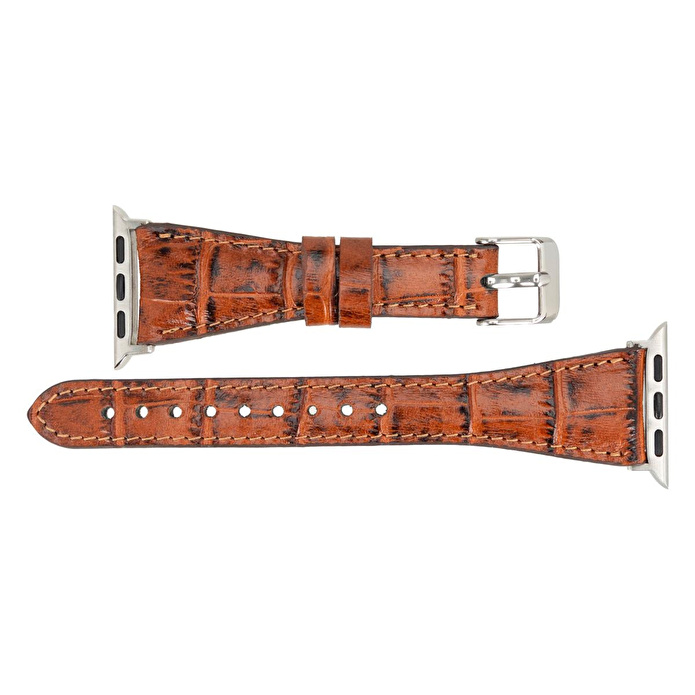 Bloominbag Bloomband Signature Croc Brown Leather Apple Watch Band - 44/45/46/49mm