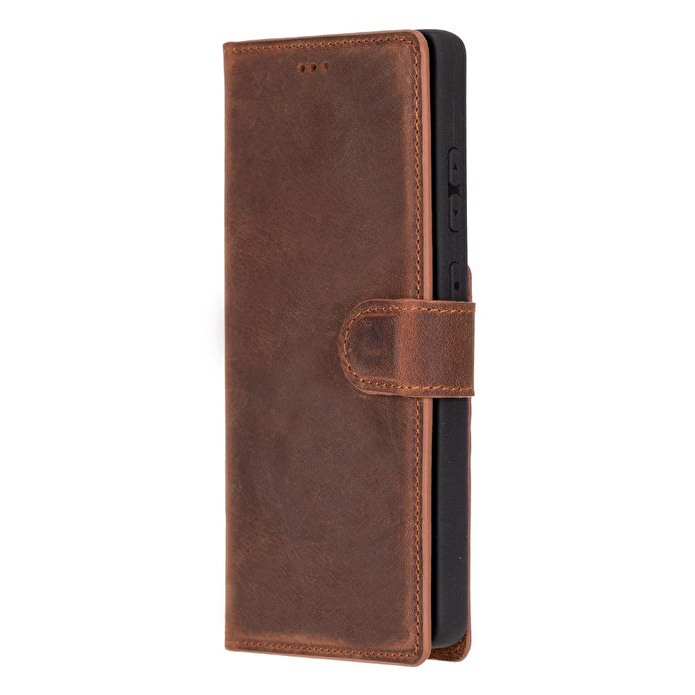 Bloominbag Valeno Saddle Heritage Deri Samsung Galaxy S25 Ultra(6.9”) Manyetik Ayrılabilir Cüzdanlı Telefon Kılıfı