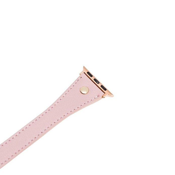 Bloominbag Alpine Double Tour Blush Pink Hakiki Deri Apple Watch Kordonu - 44/45/46/49mm