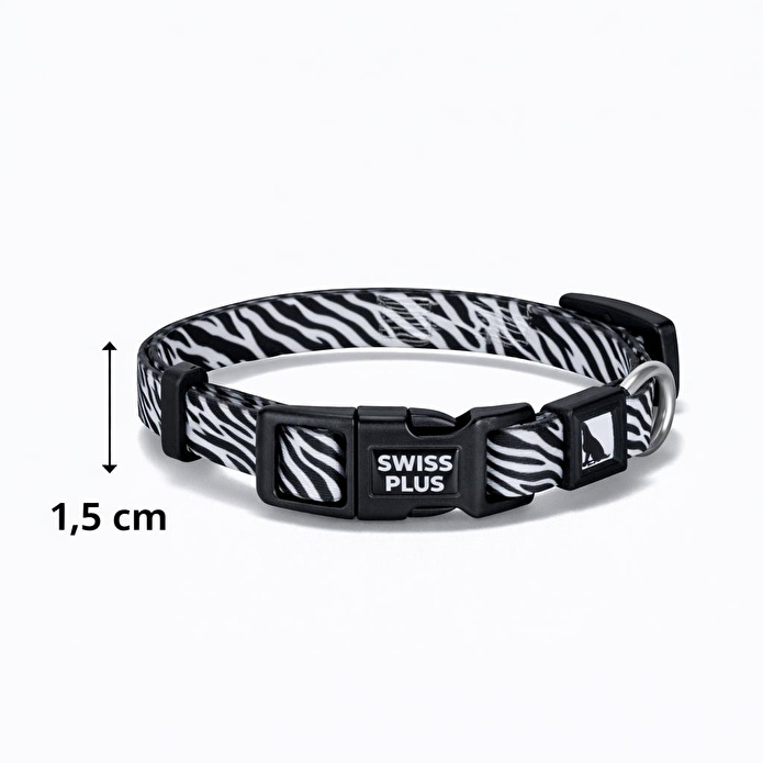 Bloominbag Swissplus Urban Paws Zebra Noir Recycled Köpek Tasması - 15 Mm
