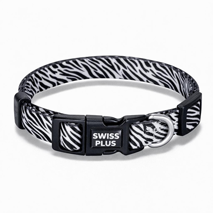 Bloominbag Swissplus Urban Paws Zebra Noir Recycled Köpek Tasması - 15 Mm