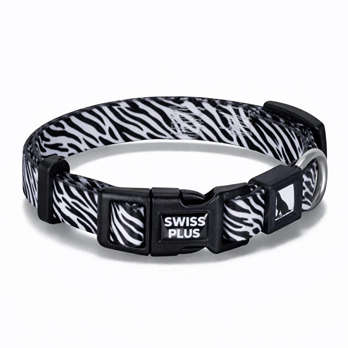 Bloominbag Swissplus Urban Paws Zebra Noir Recycled Köpek Tasması - 20 Mm