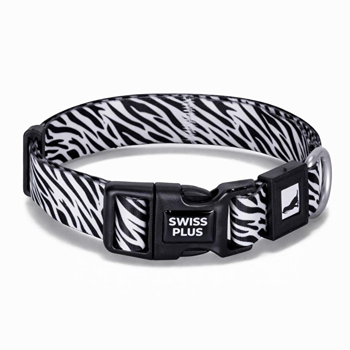 Bloominbag Swissplus Urban Paws Zebra Noir Recycled Köpek Tasması - 20 Mm
