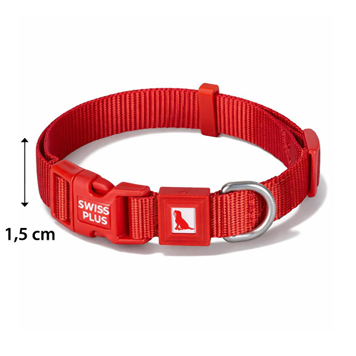 Bloominbag Swissplus Urban Paws Köpek Tasması – Crimson Red | Ayarlanabilir, Dayanıklı, Hafif-15mm