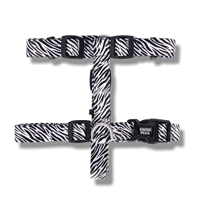 Bloominbag Swissplus Urban Paws Zebra Black Geri Dönüştürülmüş H-tipi Köpek Göğüs Tasması-s