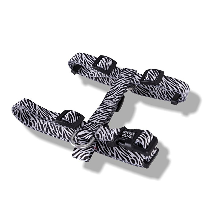 Bloominbag Swissplus Urban Paws Zebra Black Geri Dönüştürülmüş H-tipi Köpek Göğüs Tasması-m