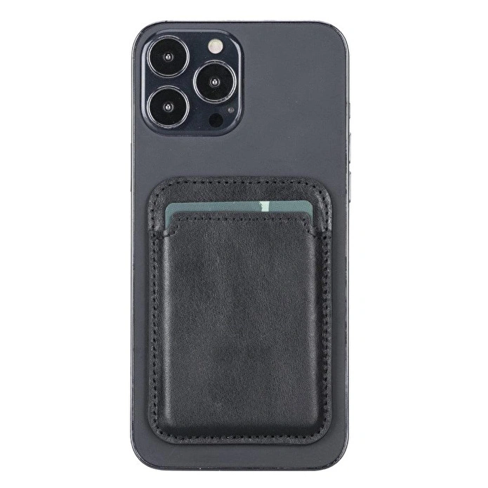 Bloominbag Snapé Noir Black Mıknatıslı Deri Telefon Kartlık