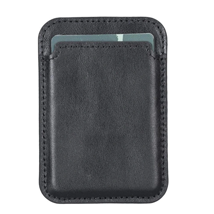 Bloominbag Snapé Noir Black Mıknatıslı Deri Telefon Kartlık