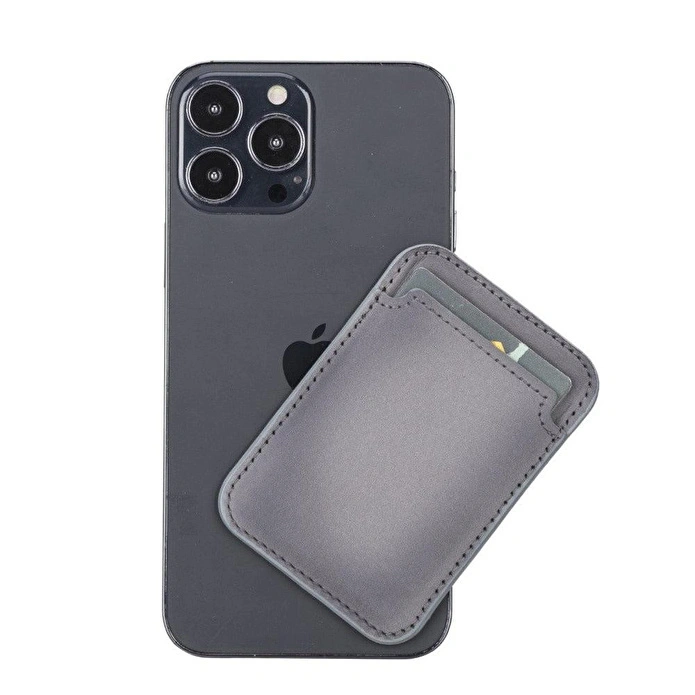 Bloominbag Snapé Stone Gray Mıknatıslı Deri Telefon Kartlık