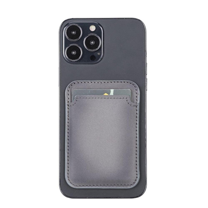 Bloominbag Snapé Stone Gray Mıknatıslı Deri Telefon Kartlık
