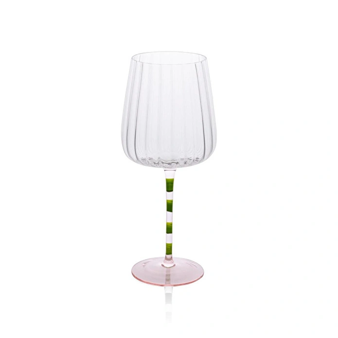 The Mia Şarap Kadehi Pembe Yeşil 600 Ml