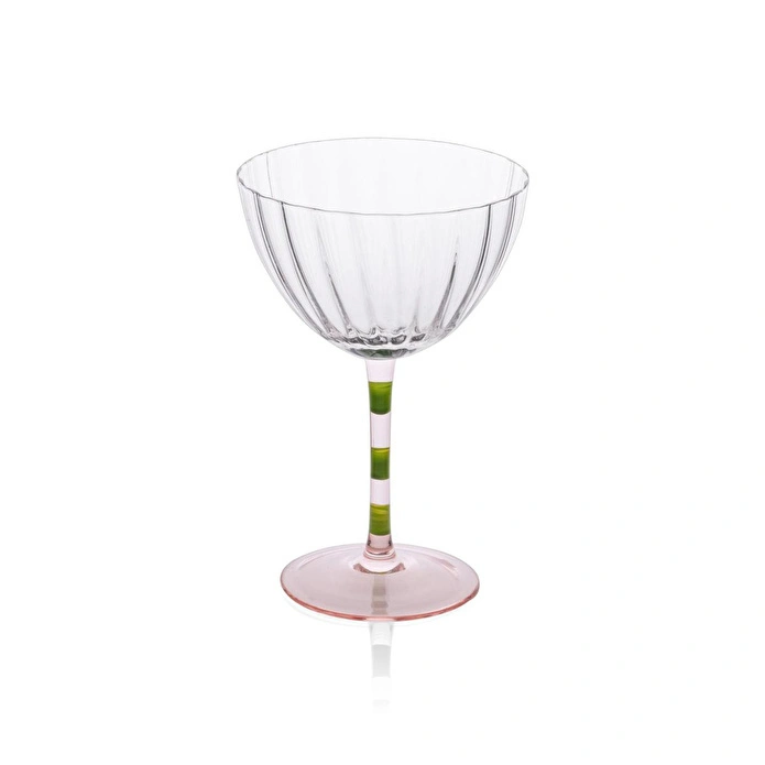 The Mia Ayaklı Cam Dondurma Kasesi Pembe Yeşil 280 Ml