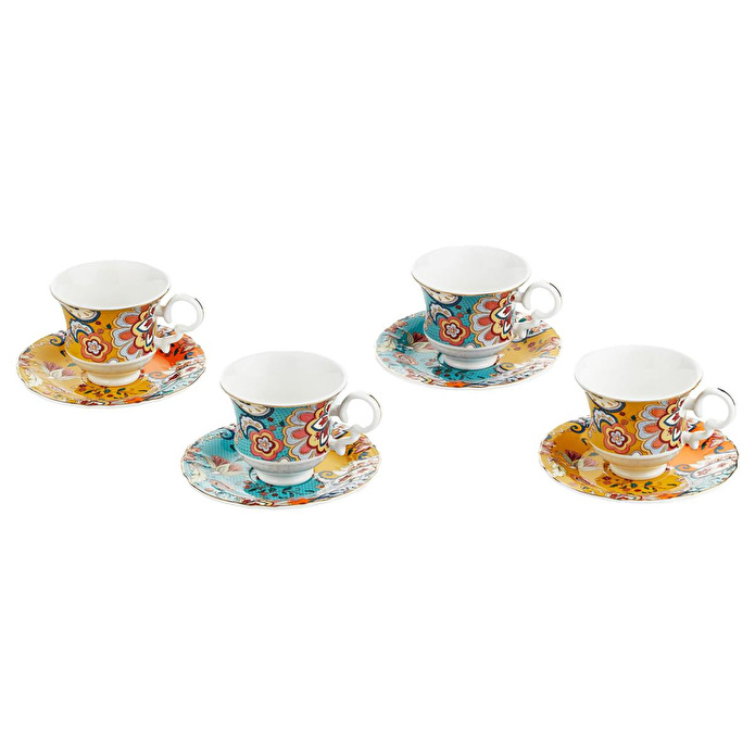 Lucky Art Paisley Bone 4’lü Kahve Fincanı Seti 120 Ml