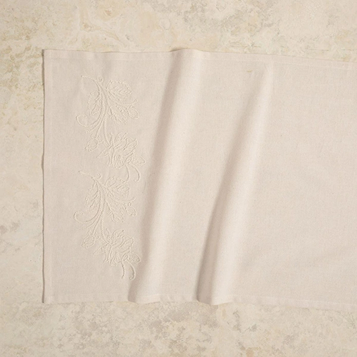 Mudo Home Lily İşlemeli̇ Runner Ekru 50x130
