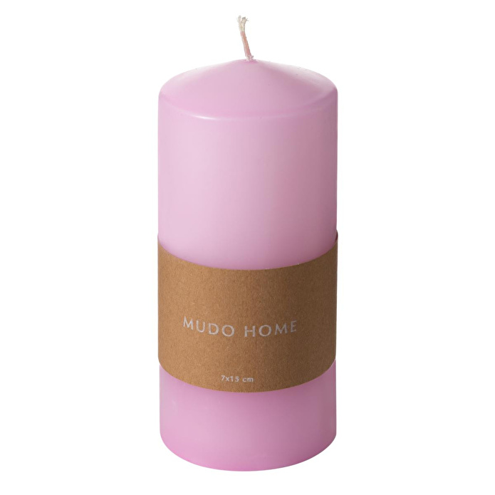 Mudo Home Sütun Mum Pembe 7x15 Cm
