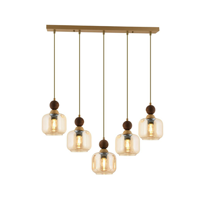 Apliqa Dawson 5'li Sıralı Bohem Modern Sarkıt Salon Avize