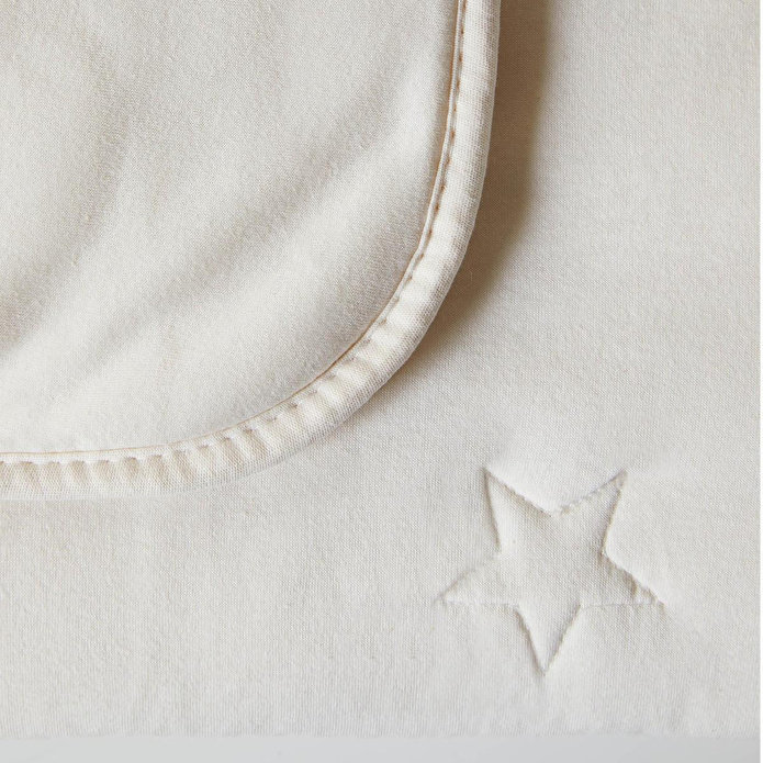 Ocean Home Textile %100 Pamuk Penye Ekru Yıldız Nakışlı Çocuk Tek Kişilik Çok Amaçlı Örtü 155 X 215 Cm