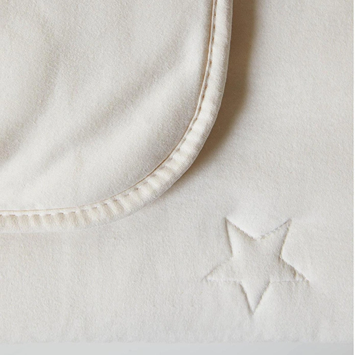 Ocean Home Textile %100 Pamuk Penye Ekru Yıldız Nakışlı Bebek Çok Amaçlı Örtü 90 X 120 Cm