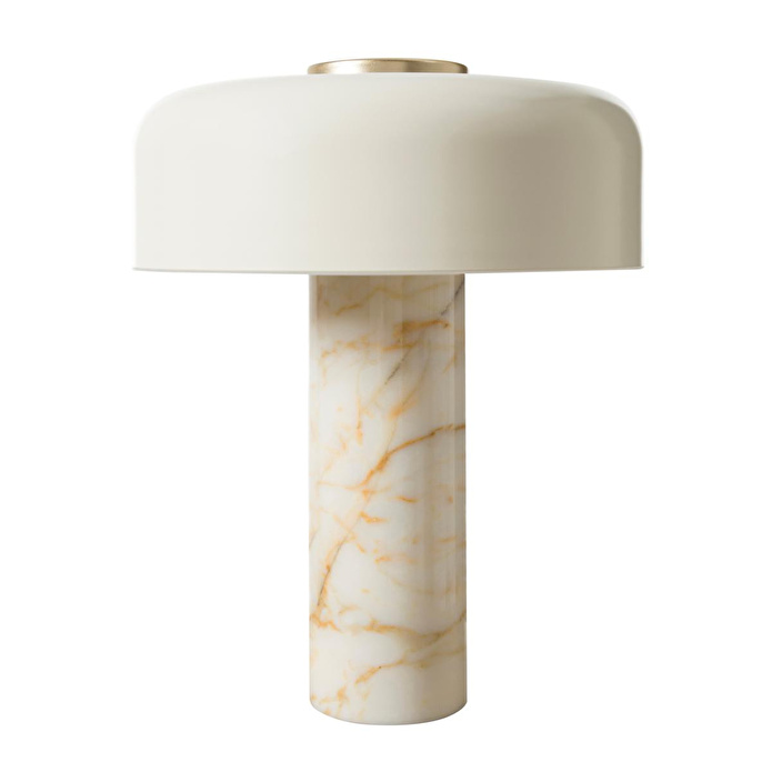 Mudo Home Pilz Krem Mermer Abajur 37x48 Cm