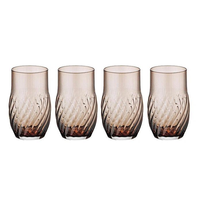 Lucky Art Lioran 4’lü Cam Su Bardağı Seti Kahve 460 Ml