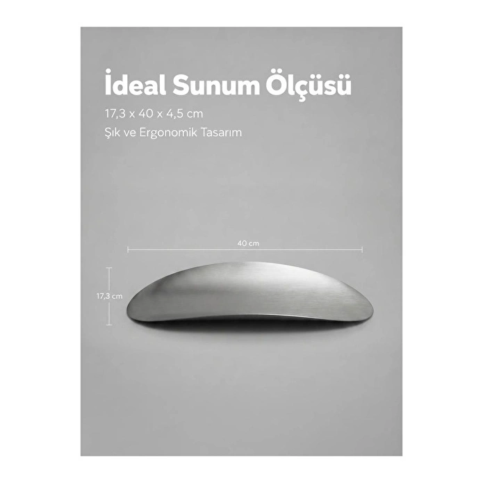 Vienev Modern Elips Metal Sunum Tepsisi