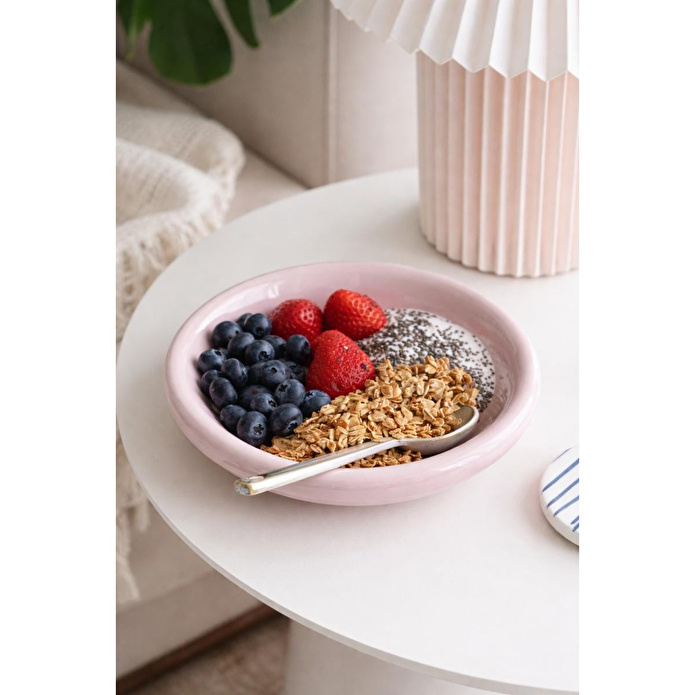 Beige & Stone Pembe Donut Seramik Yemek Tabağı – 21,5 Cm