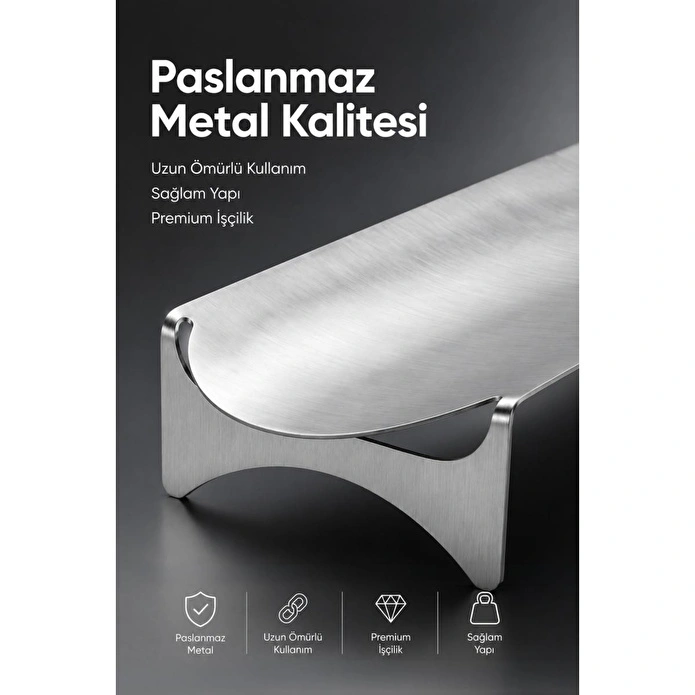 Vienev Paslanmaz Metal Bükülebilir Ayaklı Sunumluk - Dekoratif Sunum Tablası