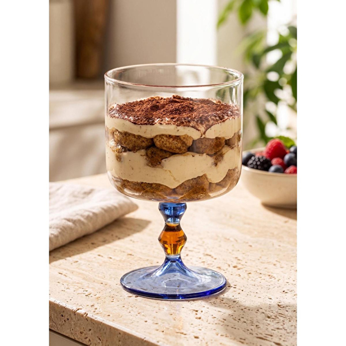 The Mia Bead Dondurmalık Tatlı Sunum Kasesi Mavi 300 Ml