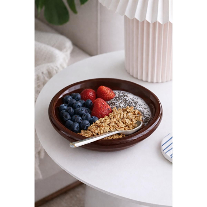 Beige & Stone Kahverengi Donut Seramik Yemek Tabağı – 21,5 Cm