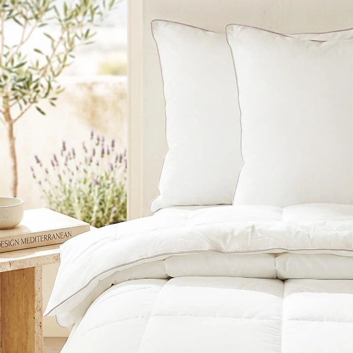 Ocean Home Textile Pamuklu Saten Biyeli Mikrojel Çift Kişilik Yastık Yorgan Seti 1 Adet 195 X 215 / 2 Adet 50 X 70 Cm