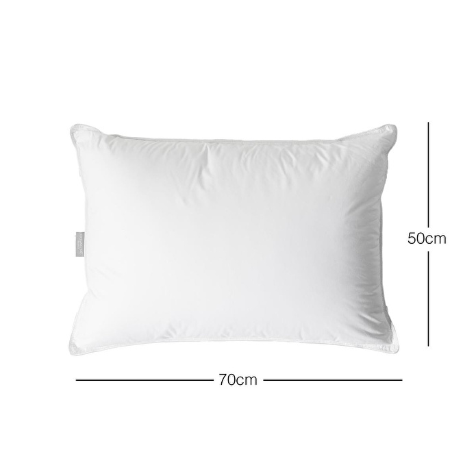 Ocean Home Textile %100 Pamuk Kumaş Kaz Tüyü Konforunda Saten Biyeli 900 Gr Mikrojel Yastık 50 X 70 Cm