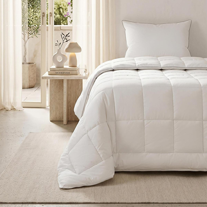 Ocean Home Textile Pamuk Saten Biyeli Mikrojel Tek Kişilik Yastık Yorgan Seti 1 Adet 155 X 215 / 1 Adet 50 X 70 Cm