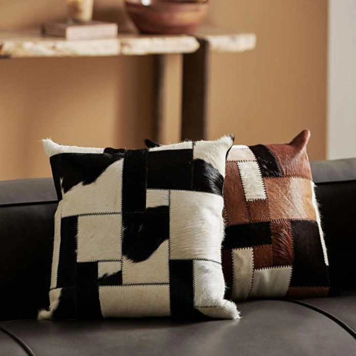 Mudo Home Andrew Deri̇ Kirlent Si̇yah Beyaz 45x45 Cm