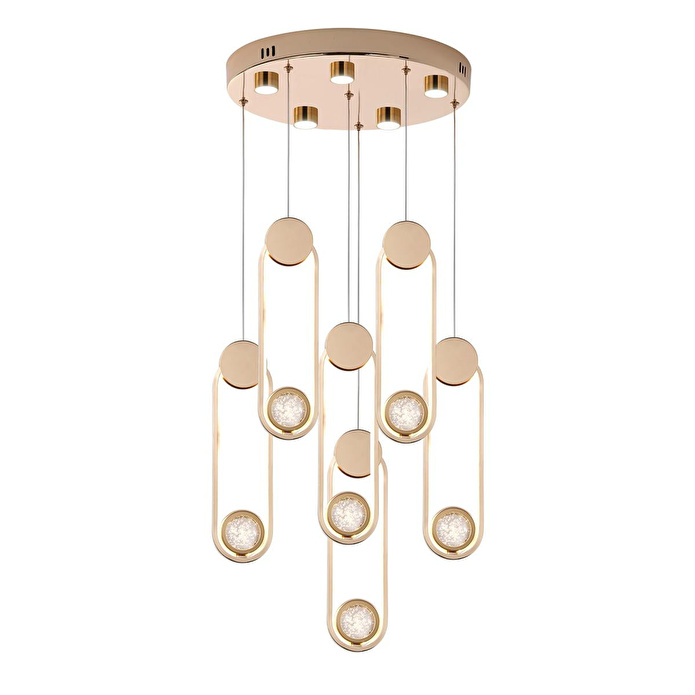 Apliqa Beckett 6'lı Kristal Top Başlıklı Gold Sarkıt Led Avize