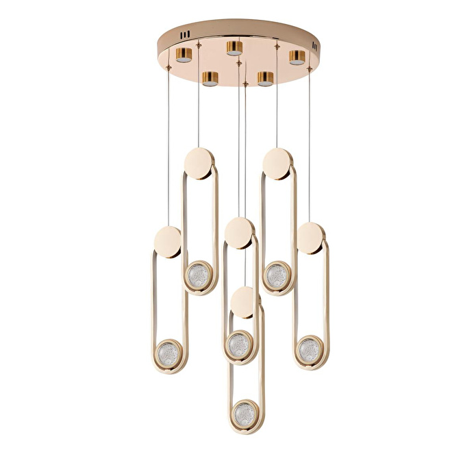 Apliqa Beckett 6'lı Kristal Top Başlıklı Gold Sarkıt Led Avize