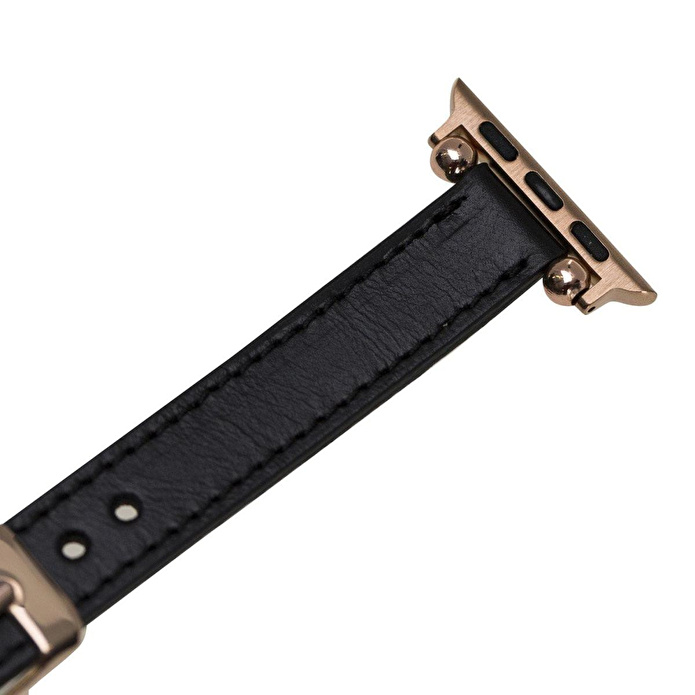 Bloominbag Avilla Noir Black Deri Apple Watch Band (44/45/46/49mm)