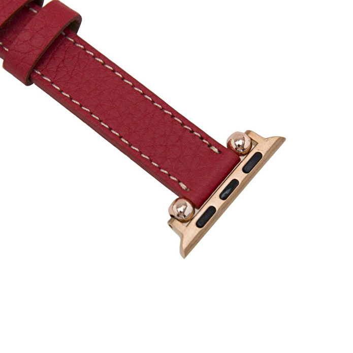 Bloominbag Avilla Crimson Velvet Deri Apple Watch Band (44/45/46/49mm)