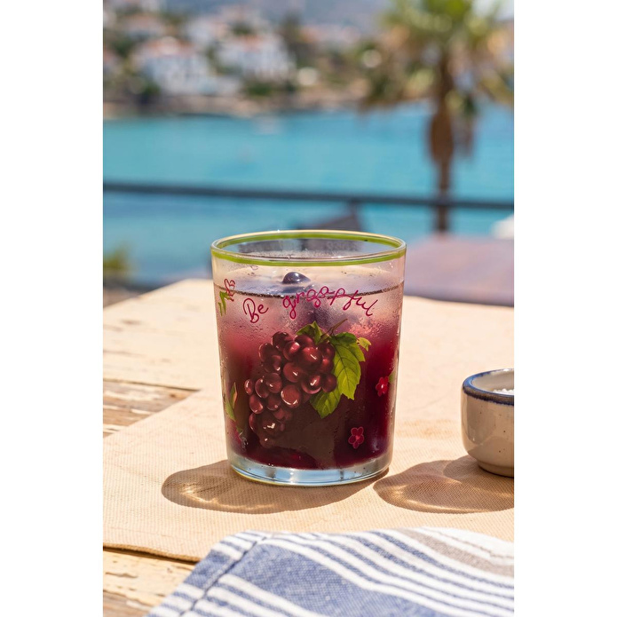 Rakle Juicy Meyve Desenli 4'lü Su Bardağı Seti 380 Cc