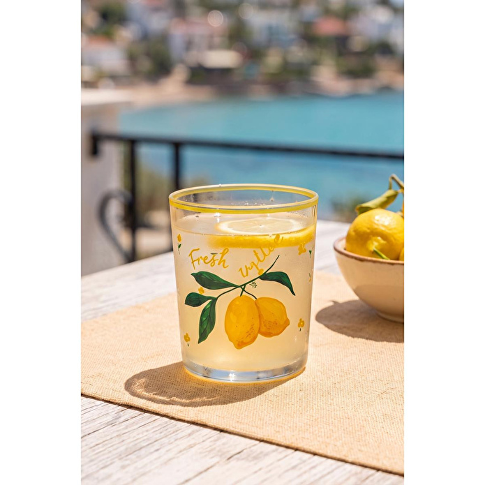 Rakle Juicy Meyve Desenli 4'lü Su Bardağı Seti 380 Cc