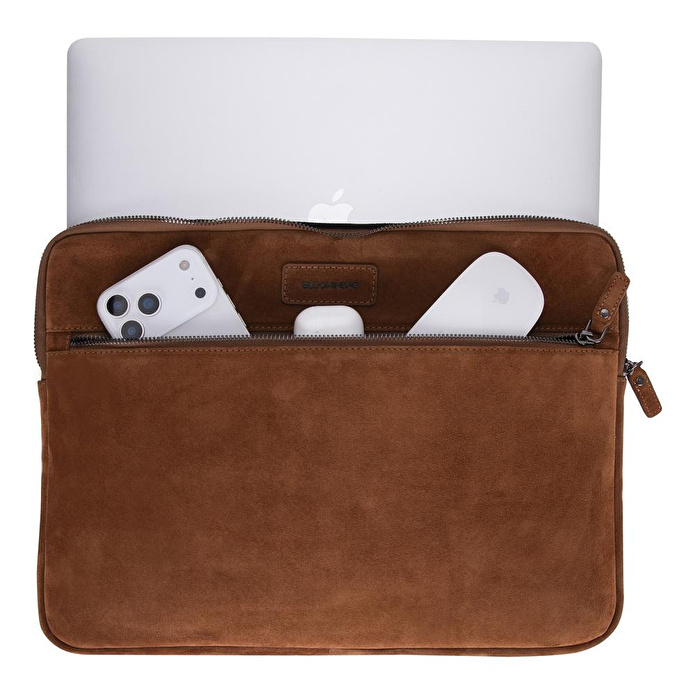 Bloominbag Camel Still Hakiki Süet Deri 15-16 Inç Macbook/laptop Kılıfı