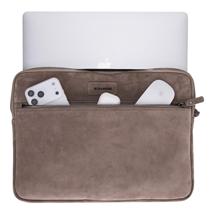 Bloominbag Mist Still Hakiki Süet Deri 15-16 Inç Macbook/laptop Kılıfı