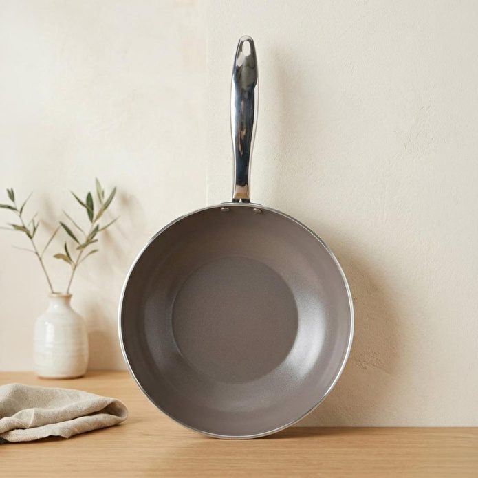 Bernardo Natura Seramik Wok Tava Kahverengi 28 Cm