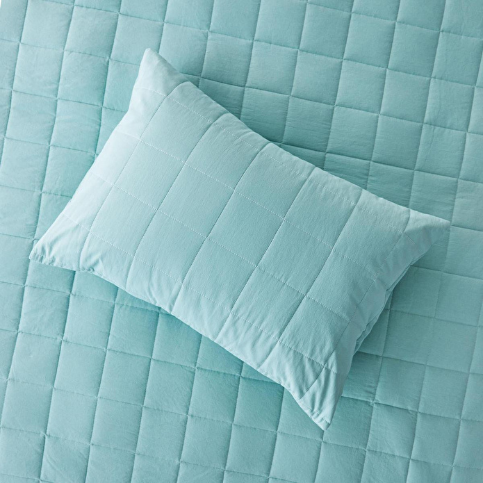Ocean Home Textile %100 Pamuk Kumaş Kapitoneli Mint Çok Amaçlı Tek Kişilik Yatak Örtüsü Seti 1 Adet 180 X 230 / 1 Adet 50 X 70 Cm