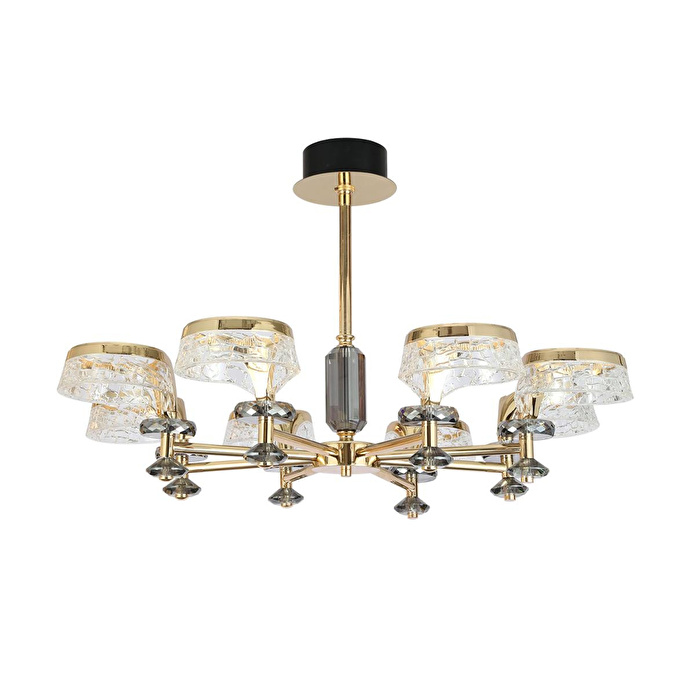 Apliqa Ekerd 8'li Gold 70 Watt Yuvarlak Kristalli Modern Sarkıt Salon Led Avize